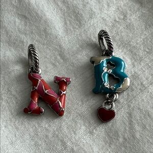 Brighton Red and Blue Initial Charms